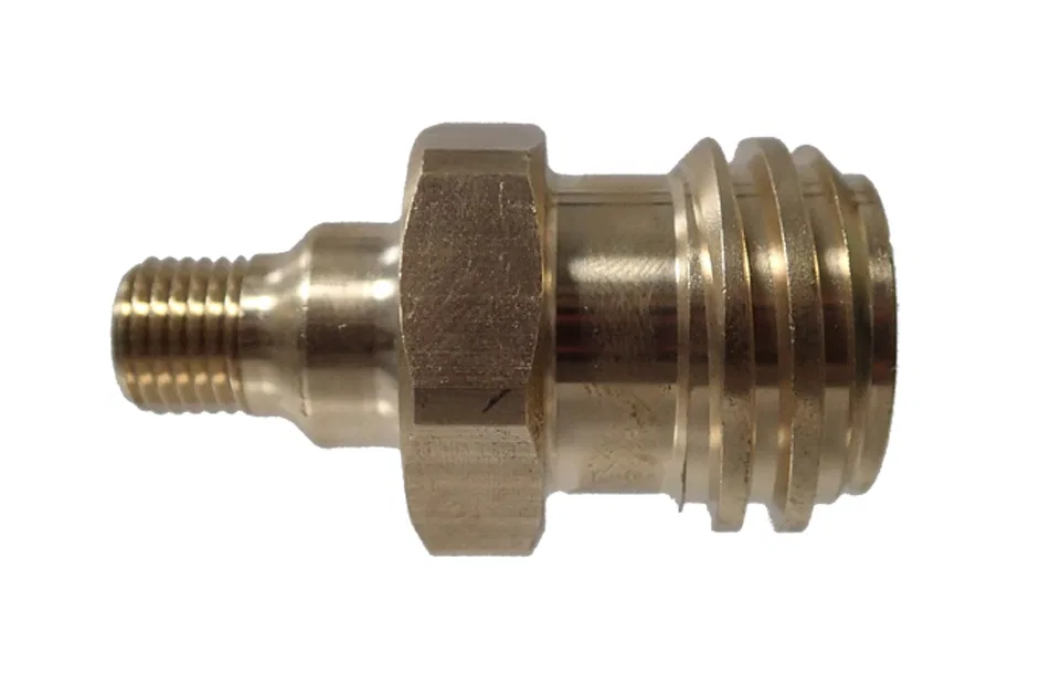 204129-MBS – MB STURGIS Propane Adapter Fitting, Male Type 1 ACME Threads x 1/4 Inch Male NPT Brass